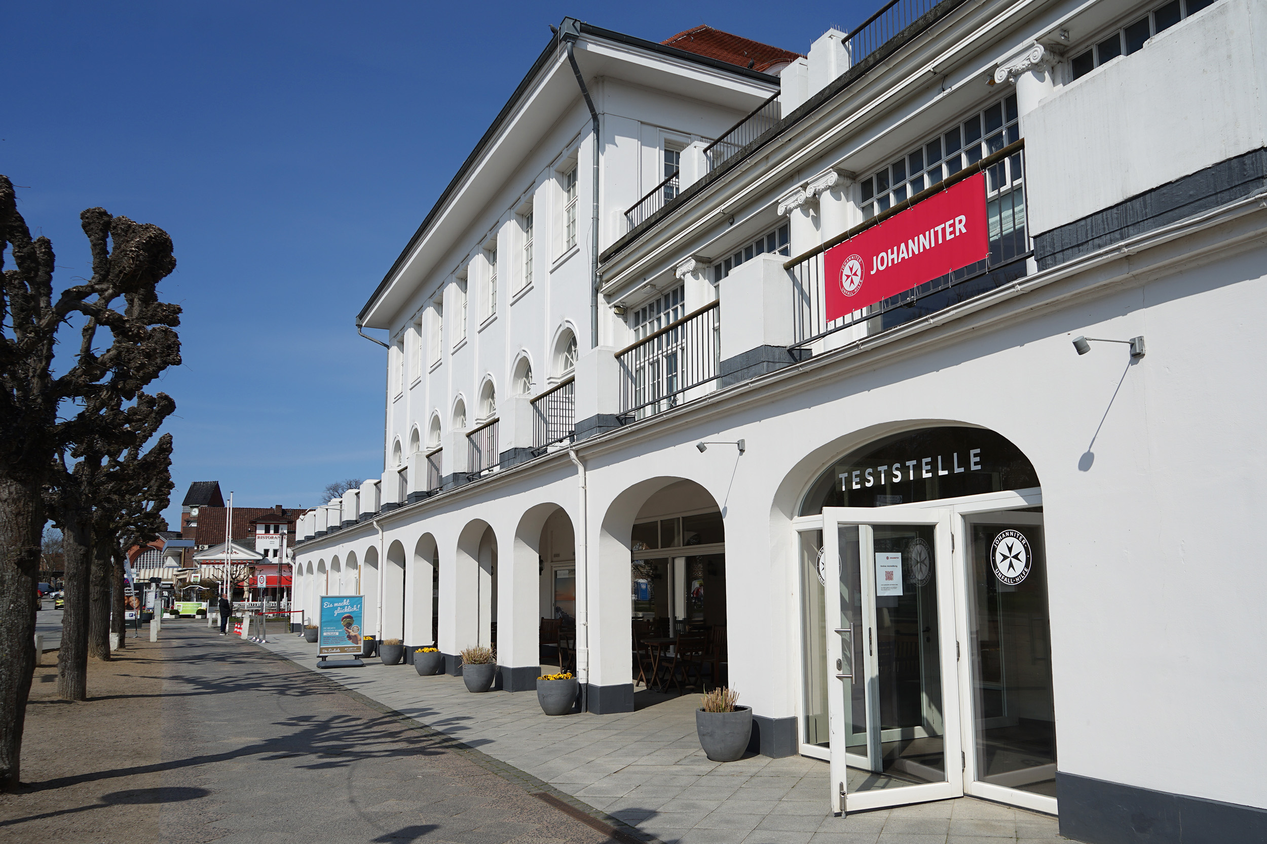 Teststelle Travemünde Eingang der Teststelle Travemünde über die Bertlingstraße