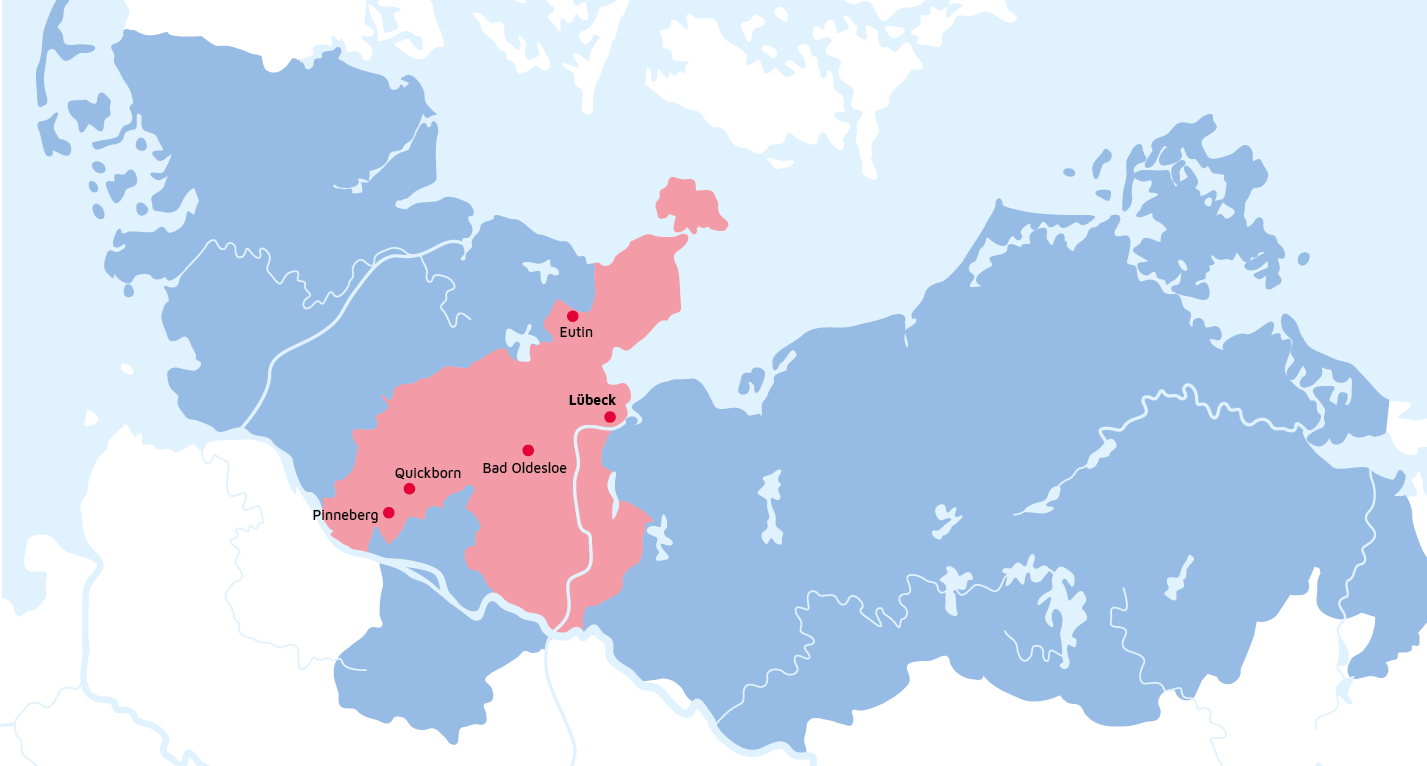 Karte des Regionalverbandes Schleswig-Holstein Süd/Ost Karte des Regionalverbandes Schleswig-Holstein Süd/Ost