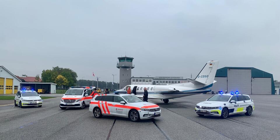 Unser MTD-Fahrzeug am Flughafen.