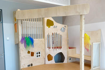 Eine kleine Kinder-Theater Spielbühne.