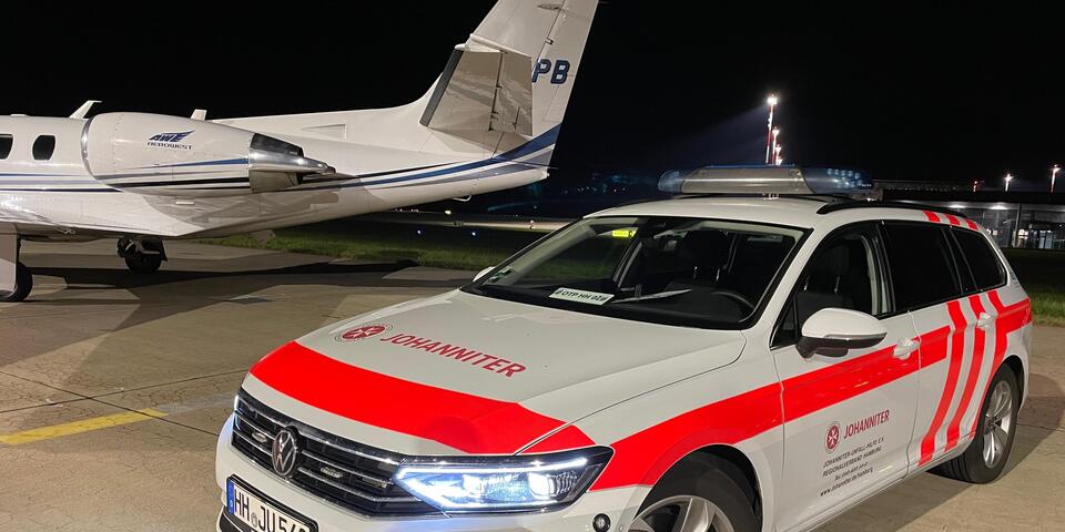 Unser MTD-Fahrzeug am Flughafen.