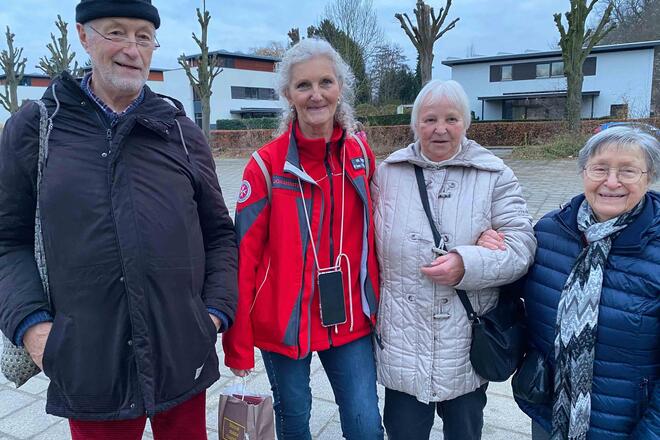 Gäste aus dem Begegnungscafé der Hochwasserhilfe freuen sich über den Ausflug