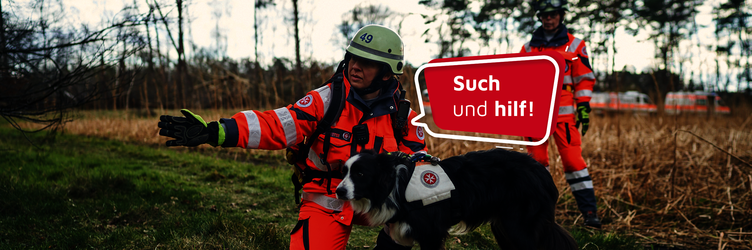 Die Johanniter Rettungshundestaffel bei der Arbeit.