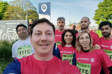 Selfie der Mitarbeitenden aus der Landesunterkunft beim Lauf