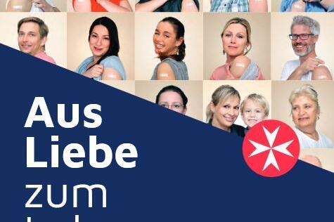 Jahresbericht der Johanniter mit verschiedenen Gesichtern der Mitarbeiter