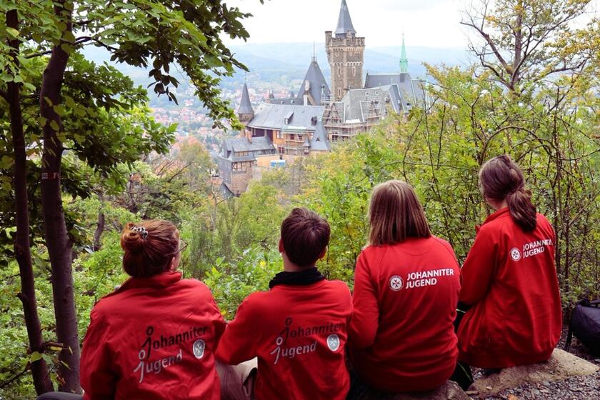 Die Johanniter-Jugend zur Wanderfreizeit in Wernigerode. 