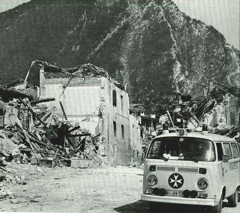 Einsatz beim Erdbeben im italienischen Friaul im Jahr 1976.