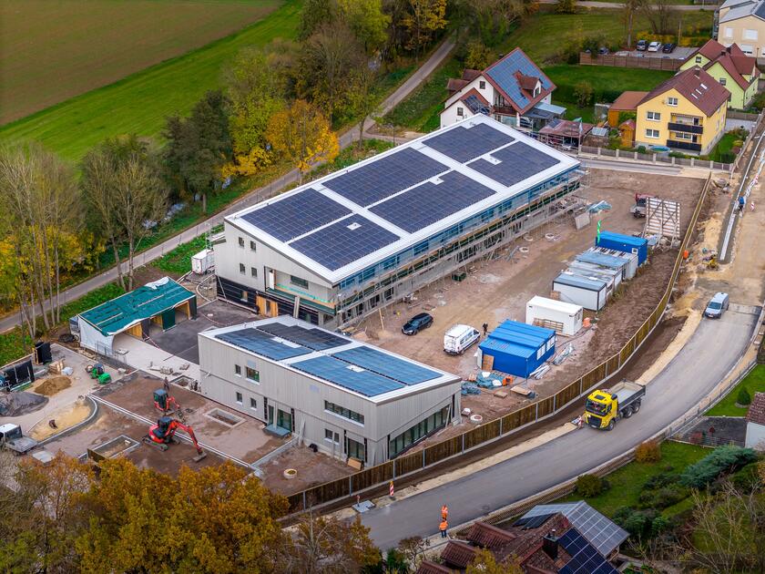 Baustelle Kinderhaus Irlbach von oben