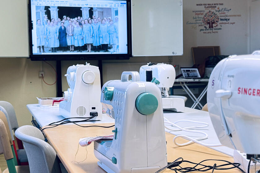 Die Nähmaschinen sind startklar.