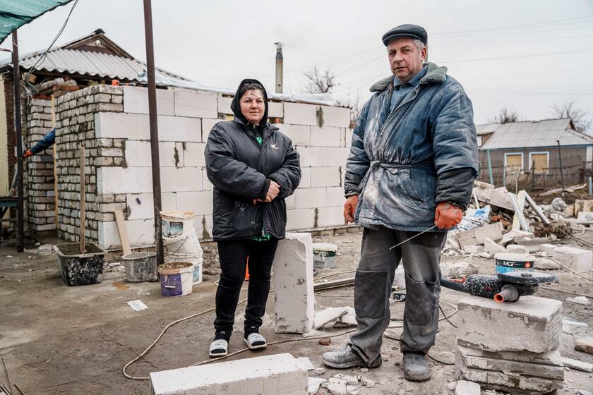 Repair of damaged houses in Snihurivka, Ukraine