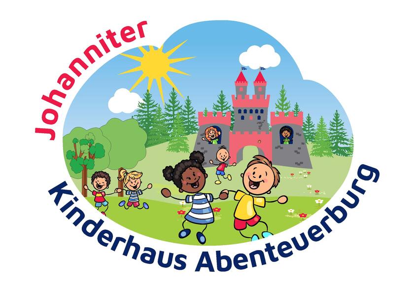 Das Bild zeigt das Logo der neuen Johanniter-Kindertagesstätte "Abenteuerburg" in Mering.