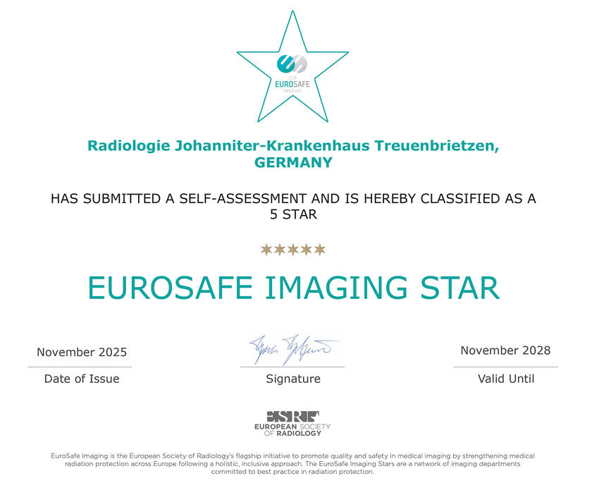 Europäisches Zertifikat EuroSafe Imaging
