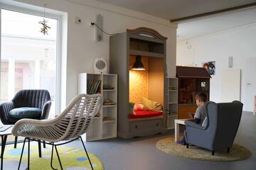 Leseecke in der KiTa Muggelburg in Dieburg