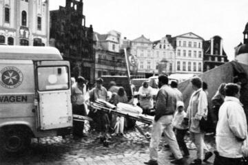 Einsatz der Johanniter-Unfall-Hilfe 1990 in Wismar.