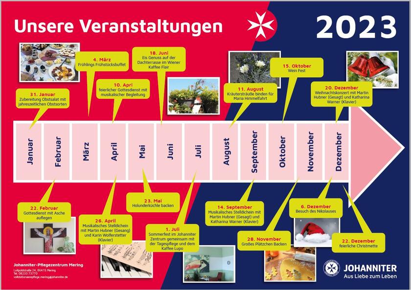 Veranstaltungen stationäre Pflege Johanniter-Zentrum Mering 2023