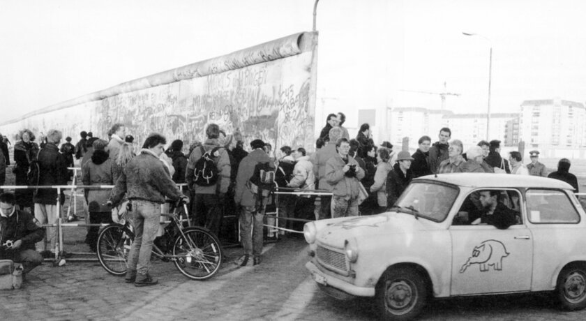 Der Fall der Berliner Mauer im Jahr 1989.