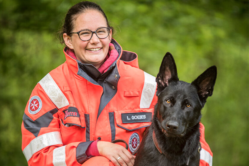 Laura & Ombra von der Johanniter-Rettungshundestaffel Baden-Karlsruhe