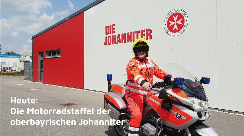 Ein Mitglieder der Motorradstaffel der oberbayrischen Johanniter.