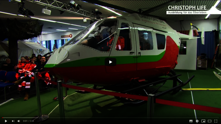 Hubschrauber-Simulator in der SAN-Arena, Johanniter-Akademie in Hannover
