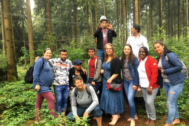 Gruppenfoto im Wald
